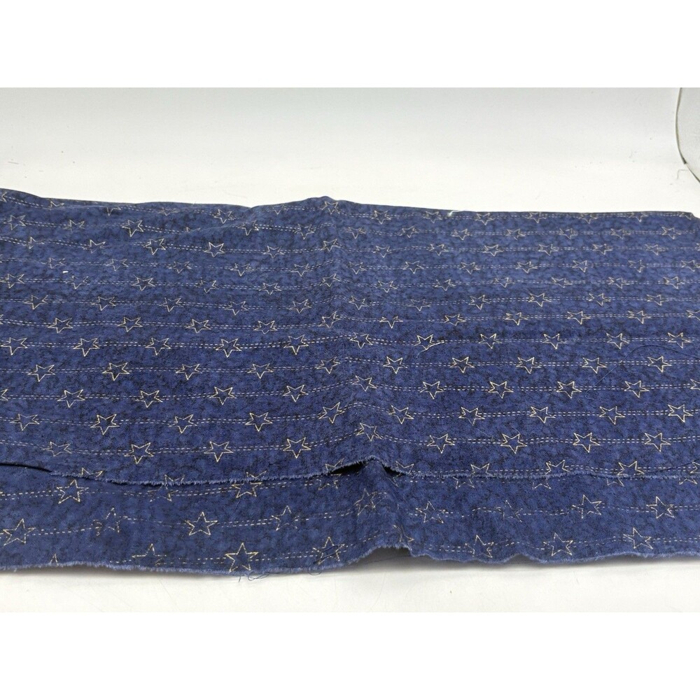 Henry Glass Starry Night Fabric 2.75 Yds Blue Gold Stars Quilting Cotton